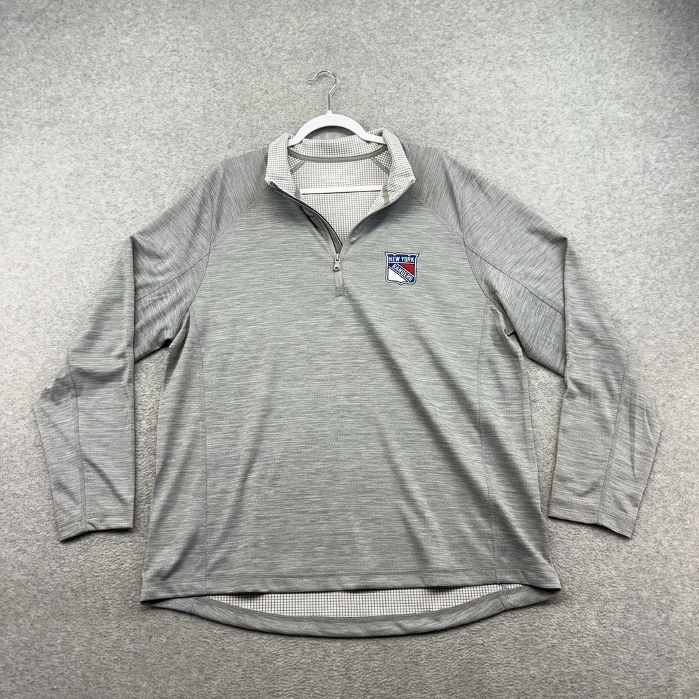 New‎ York Rangers Vineyard Vines Pullover Quarter Zip Sweatshirt Men's XL Gray